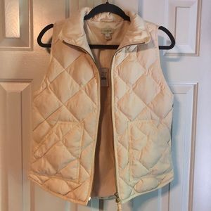 J. Crew White Quilted Vest